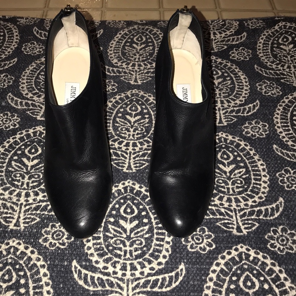 Jimmy Choo Black Leather Ankle Booties